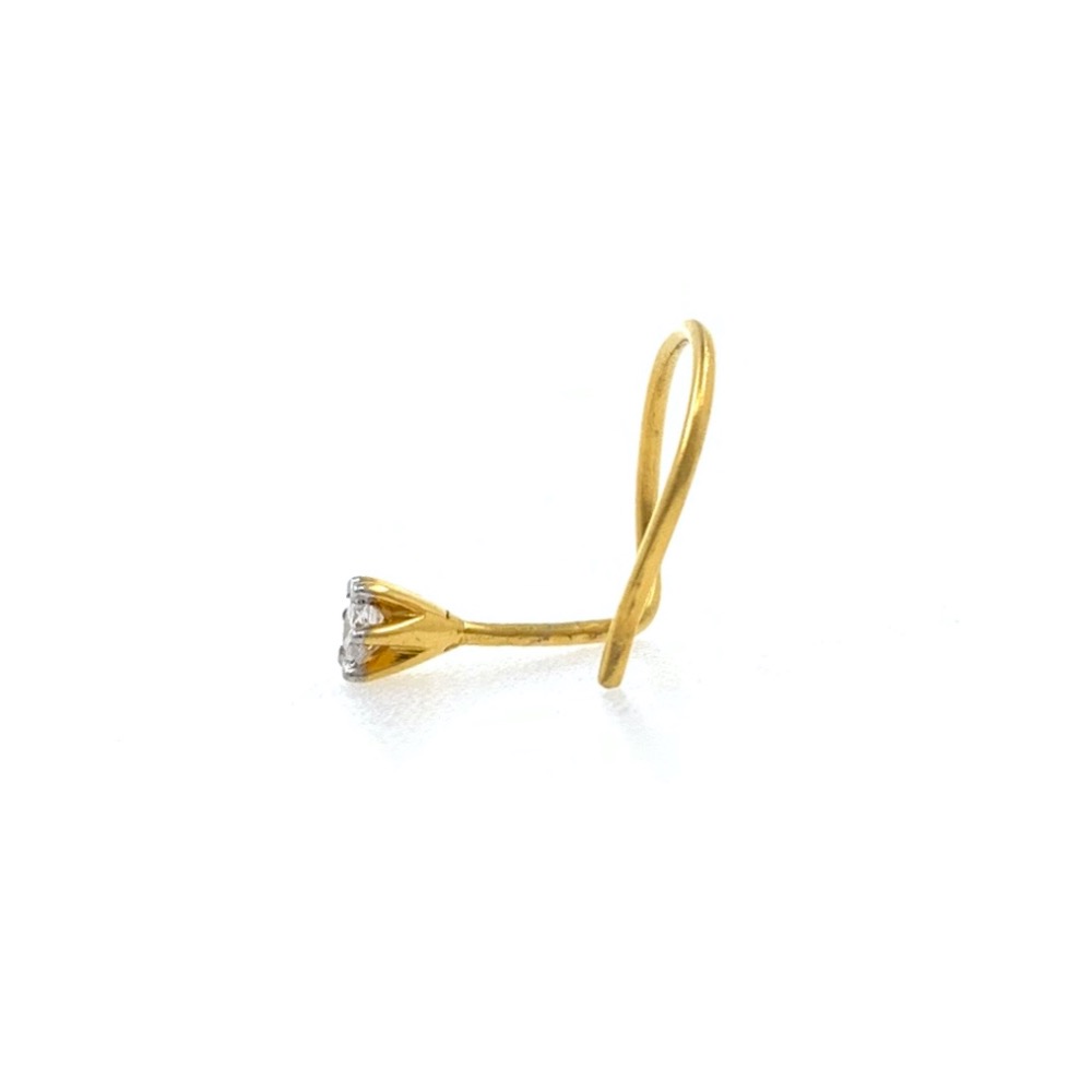 18kt / 750 yellow gold classic single 0.03 cts diamond nose pin 9NP62