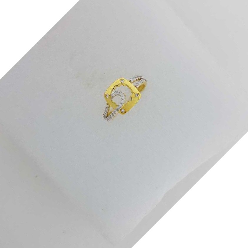 22KT Yellow Gold Ladies Prong CZ Ring