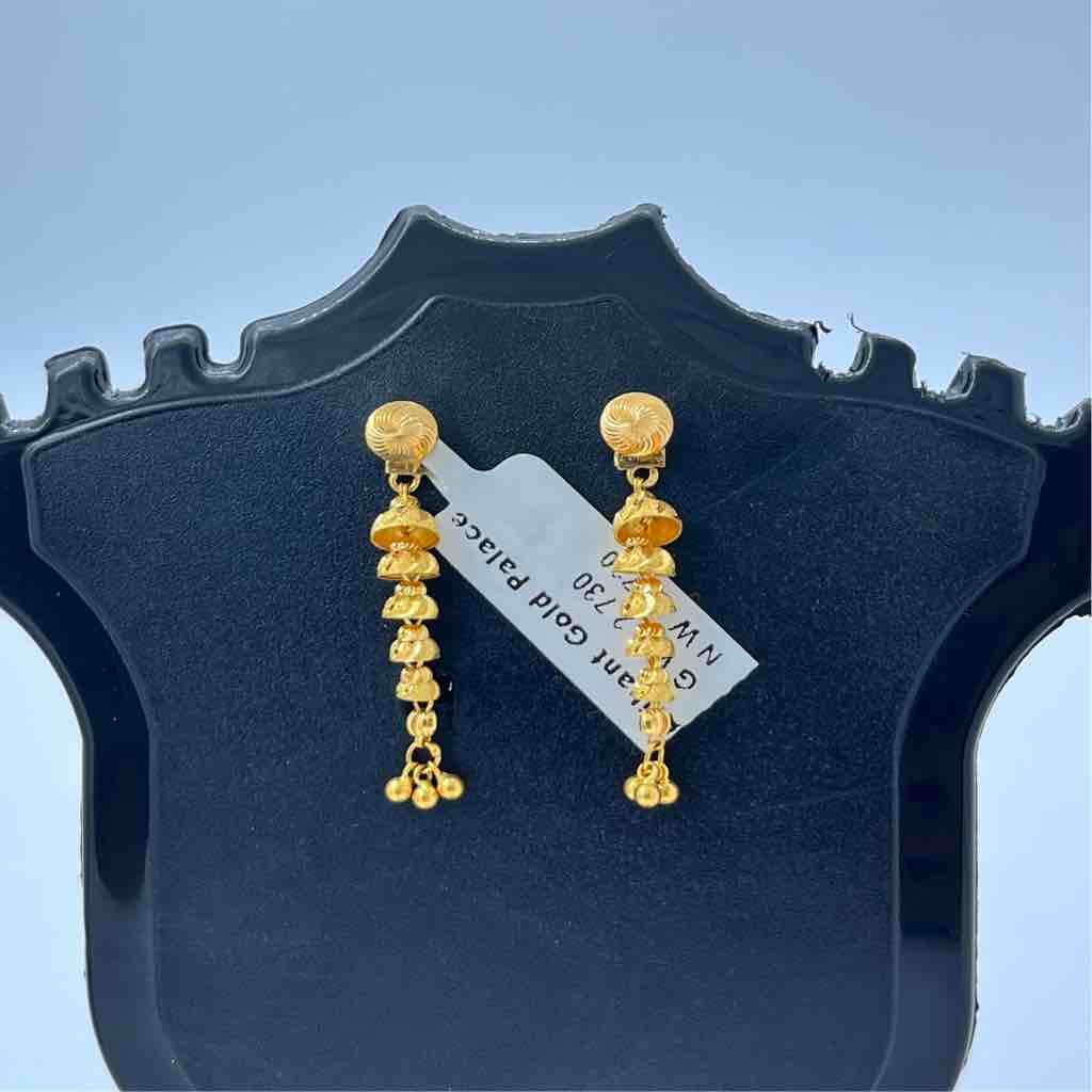 Buy quality 916 Gold Tops (Rava) Latkan Earrings in Ahmedabad