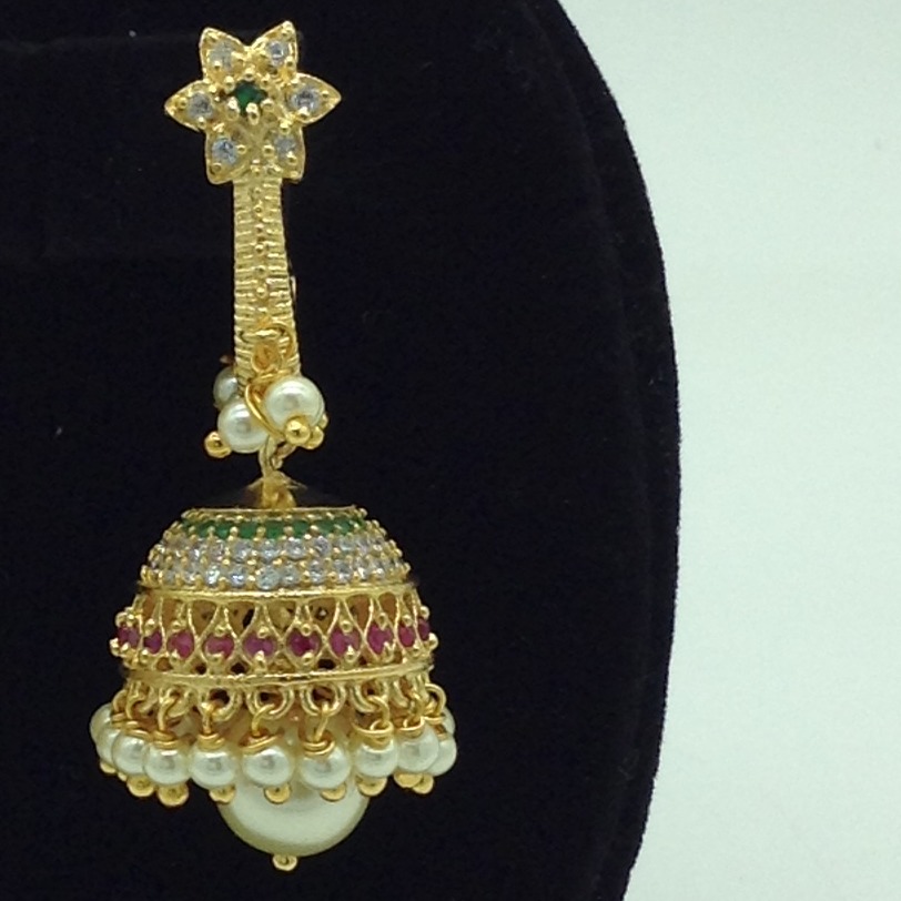 Multicolour CZ Stones Ear Jhumki JER0007