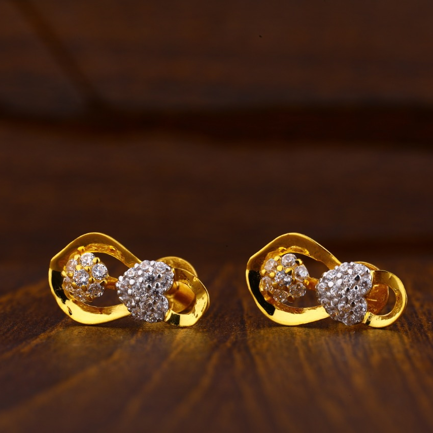 916 Gold Hallmark Designer Ladies Tops Earrings LTE146