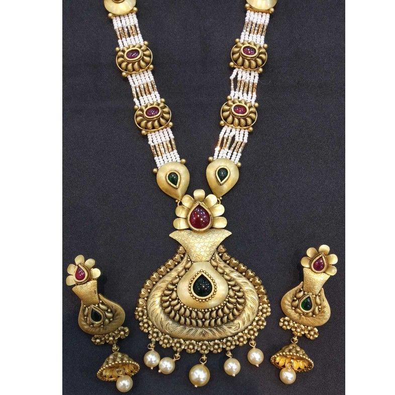 22kt gold jodhpuri antique set