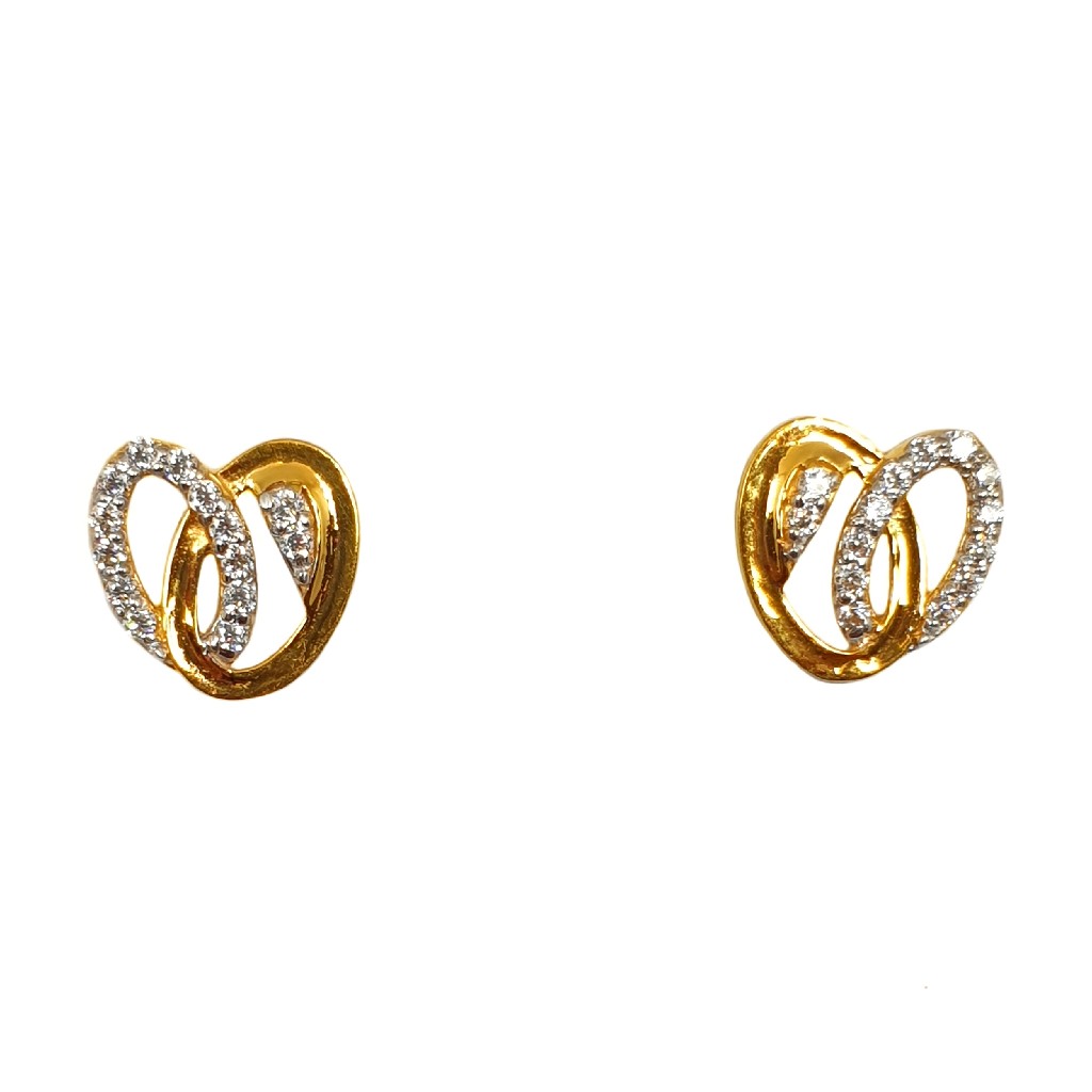 22K Gold Oval Shaped Designer Earrings MGA - BTG0457