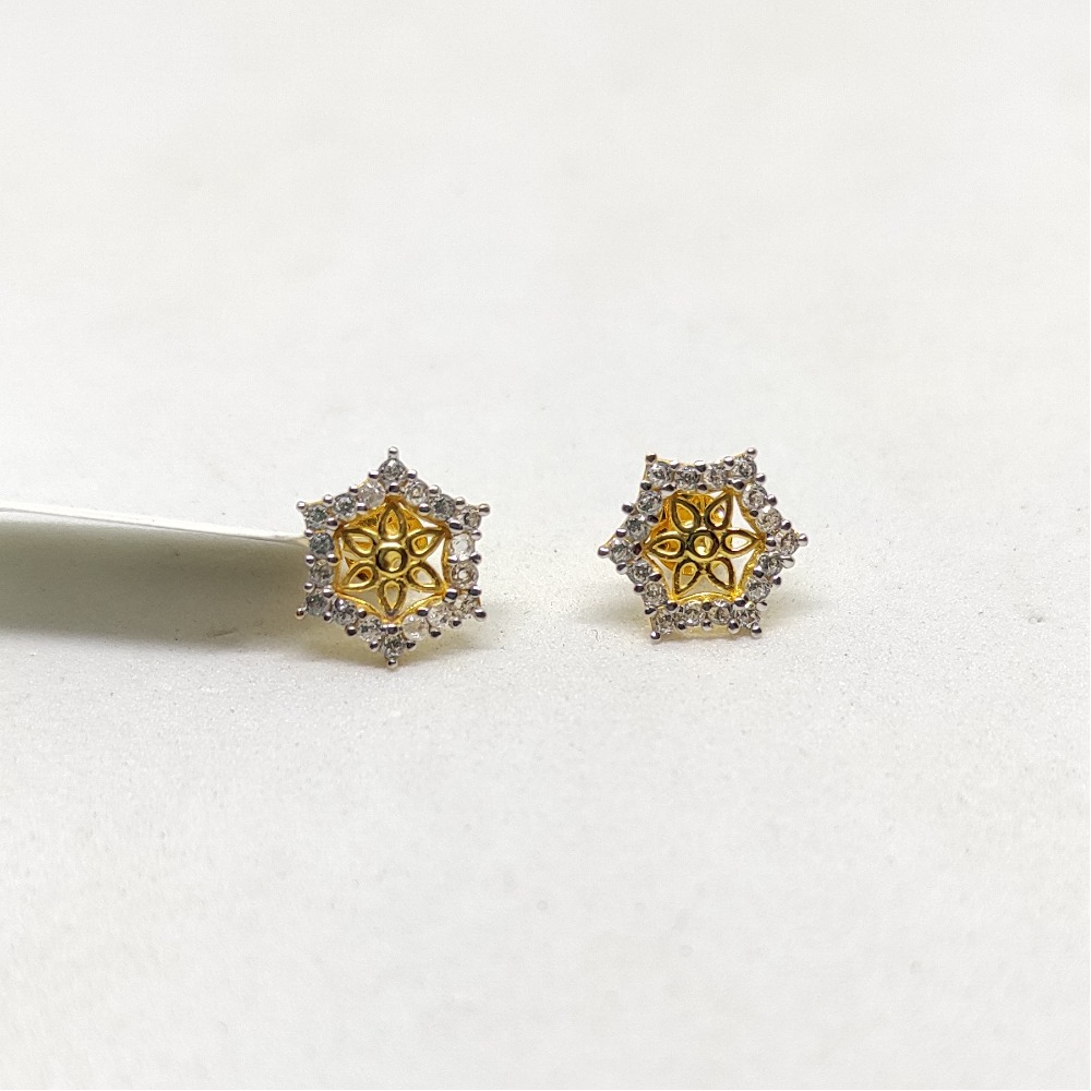 Designer Gold CZ Stone Earrings