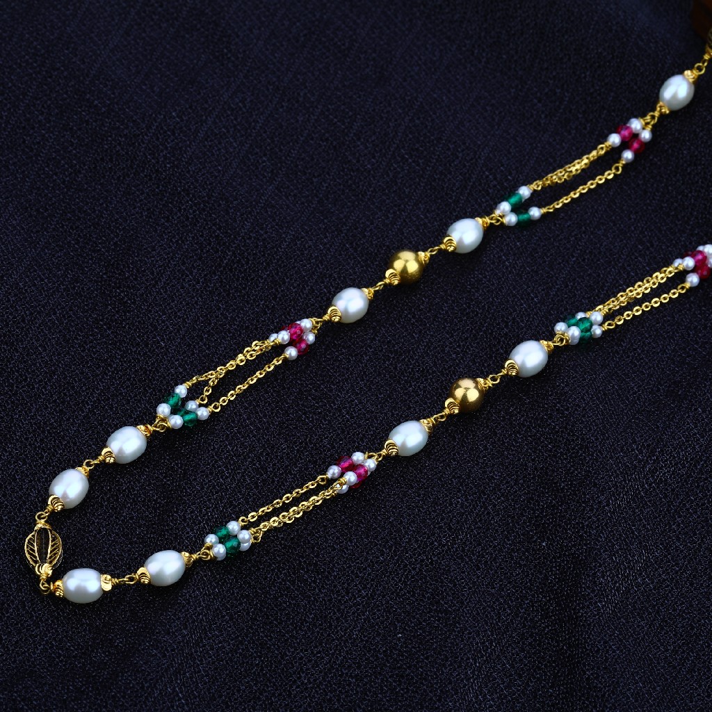 Ladies Gold 916 Moti Mala-AC38
