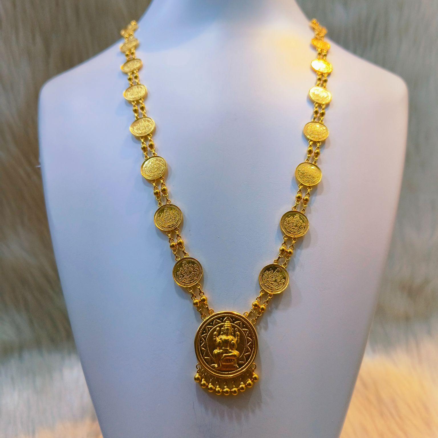 24K Gold Coin Long Necklace (SJ_2167) – Shining Jewel