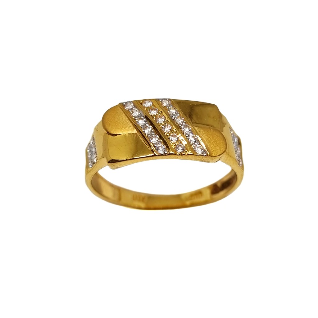 22K Gold Three Line Diamond Ring MGA - GRG0222