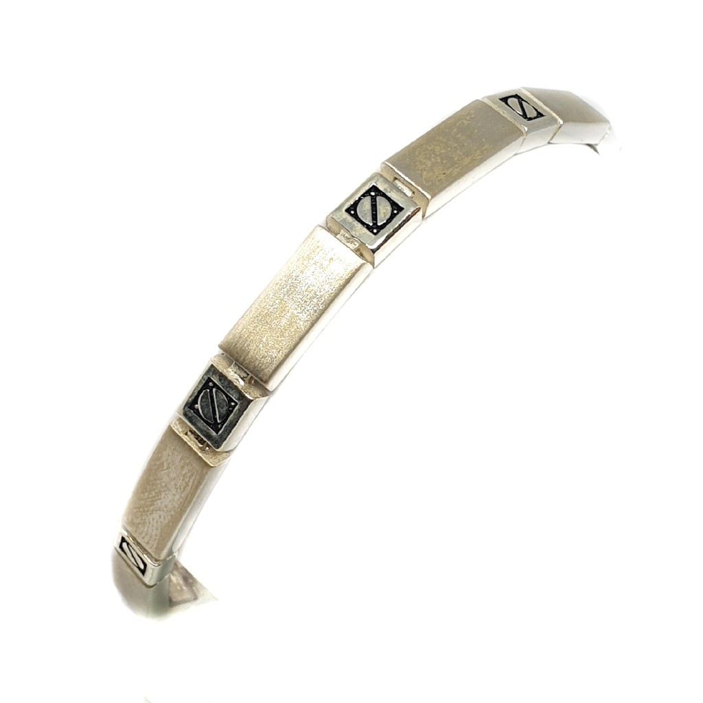 925 Sterling Silver Rectangle Shape Bracelet MGA - BRS0276