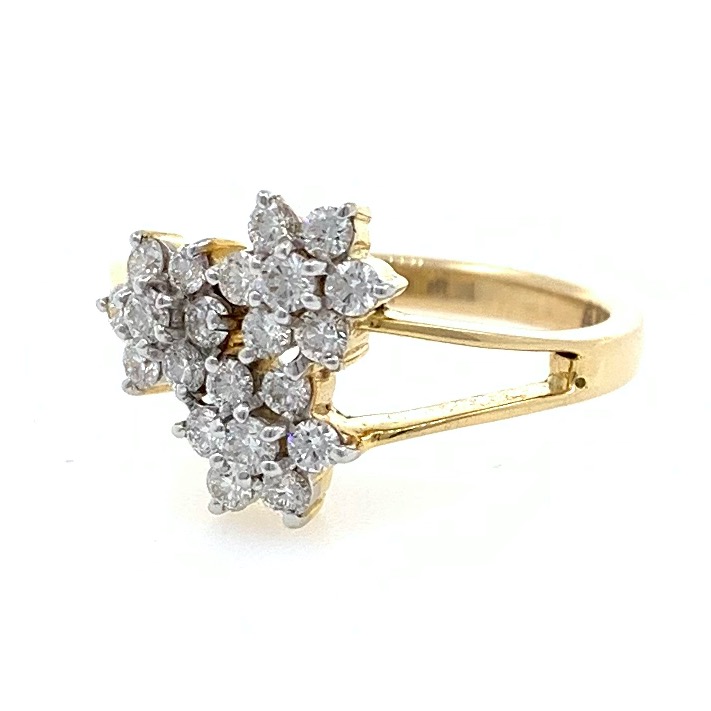3.51 TCW Round Pear Marquise Cut Natural Diamonds Cocktail Ring In 585 14K  Gold | eBay