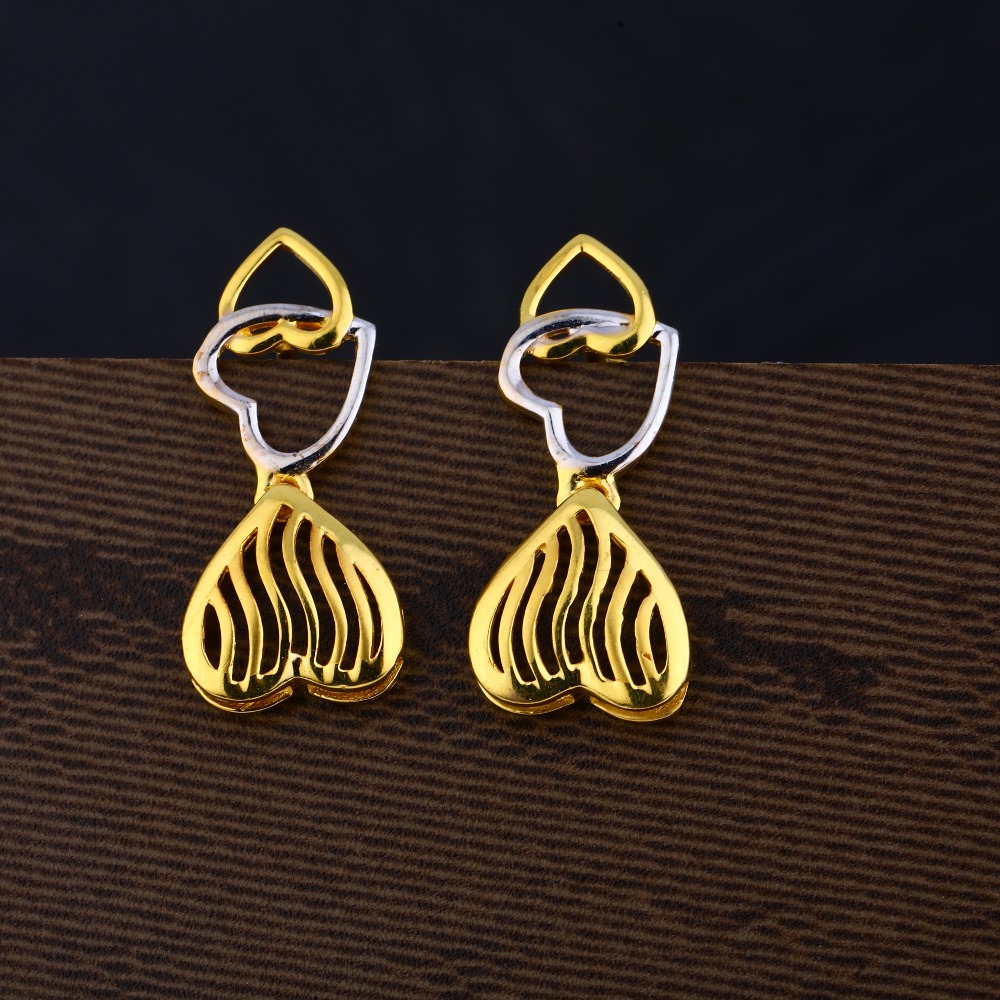 Ladies 916 Gold Plain Earring -LPE135