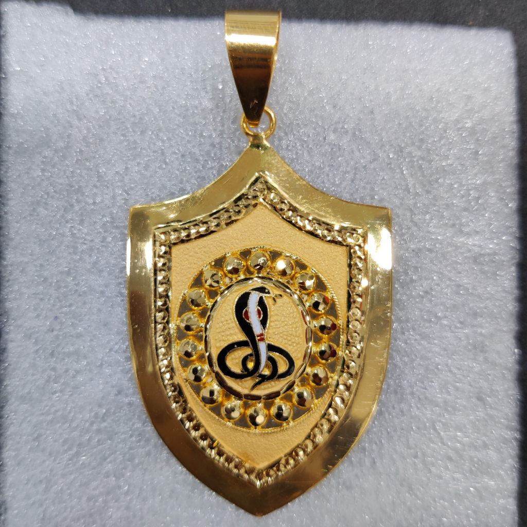 916 Gold Fancy Gent's Goga Maharaj Minakari Pendant