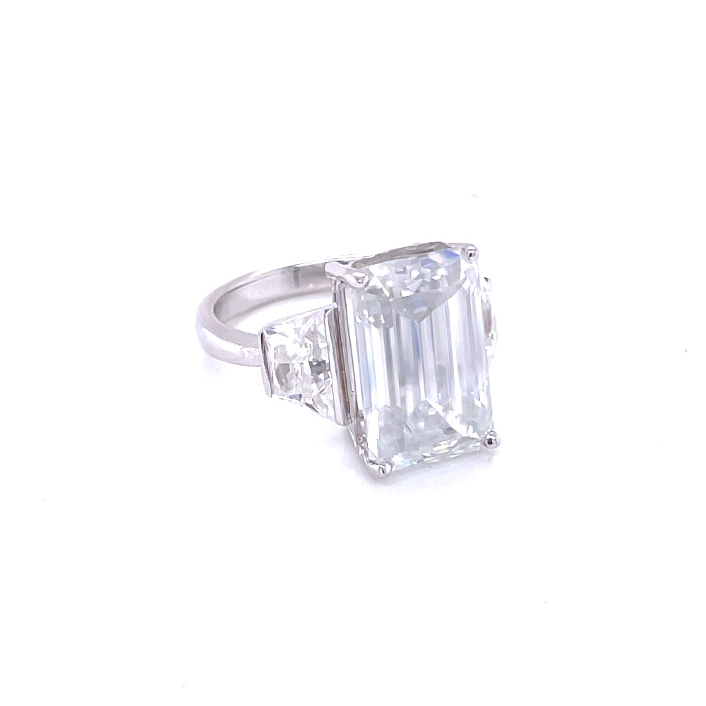 6ct emerald cut moissanite ring 14kt white old .