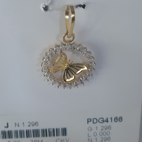 18kt Gold butterfly pendant For women