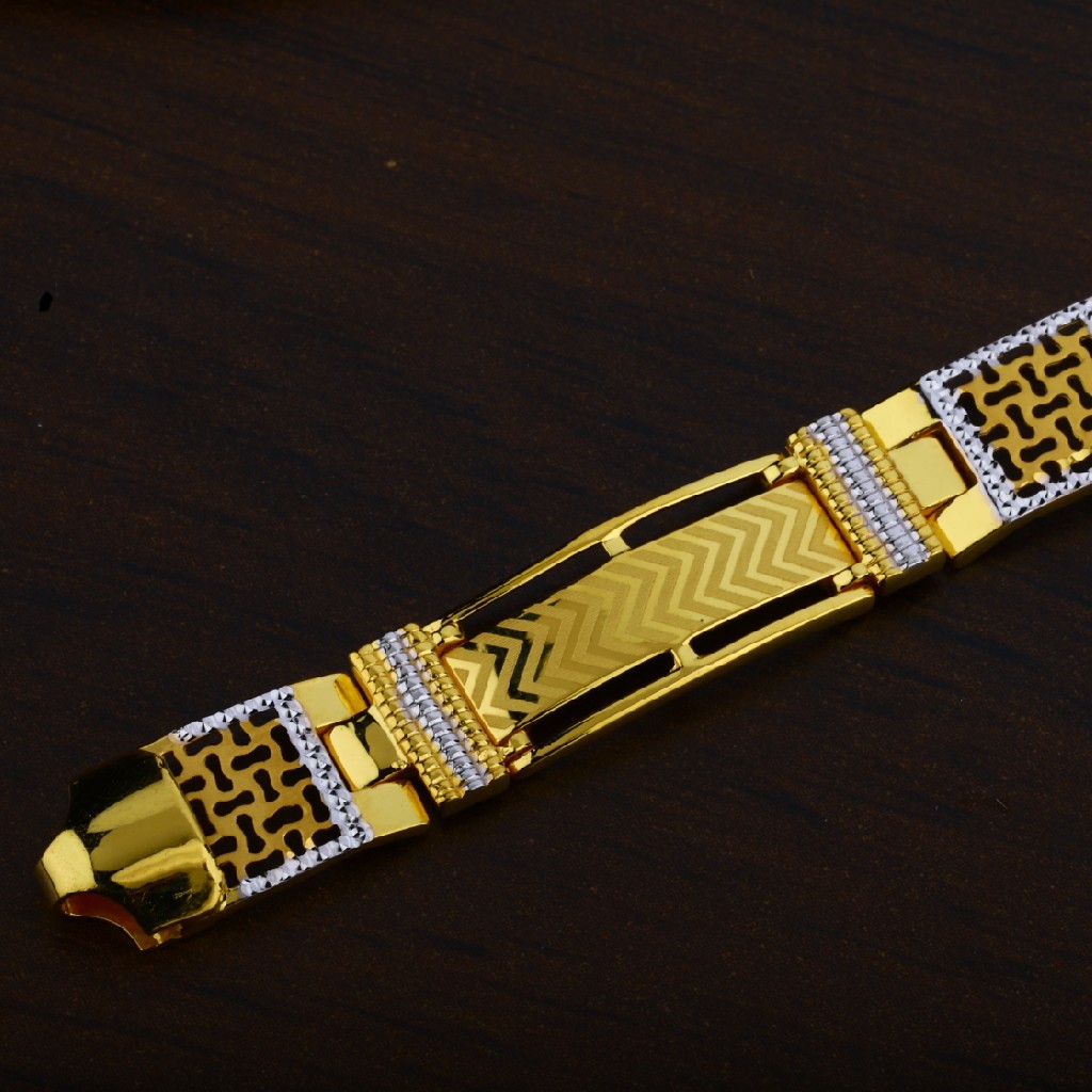 22K Gold Plain Casting Fancy Mens Bracelet-MPB47