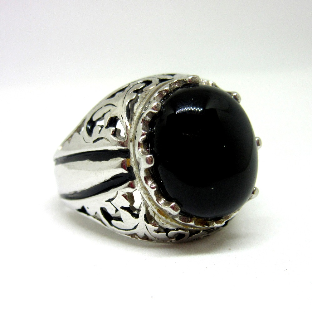 Turkey Jewelry Black Ring Men 925 Sterling Silver Palestine | Ubuy