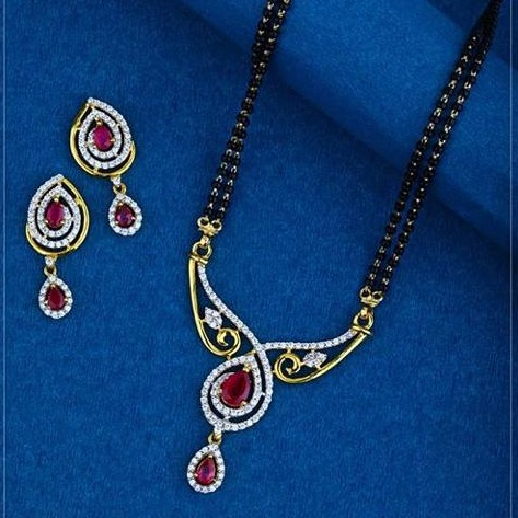 22Kt Gold antic Colourful Mangalsutra RH-MS028
