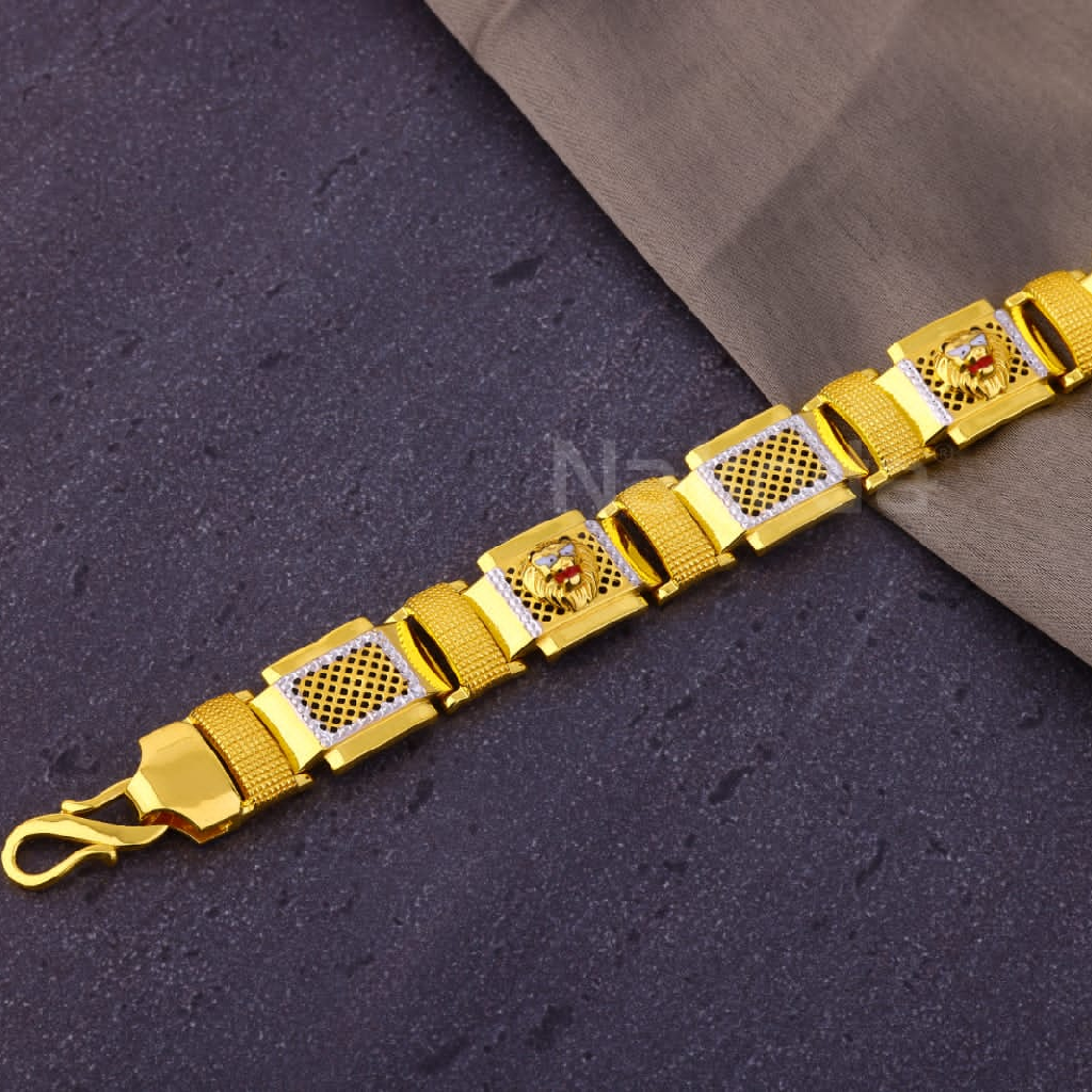 916 Gold CZ Mens Gorgeous Plain Bracelet MPB307