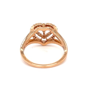 18k Gold Heart single Diamond Ring For Ladies