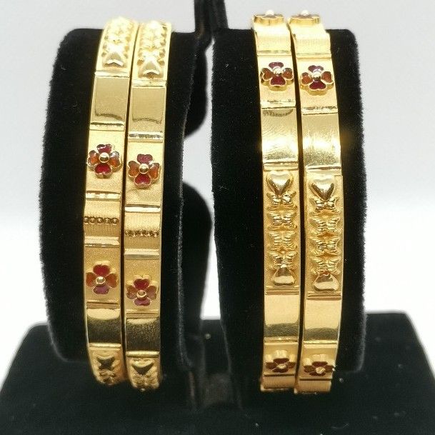 Gold meena bangles on sale designs