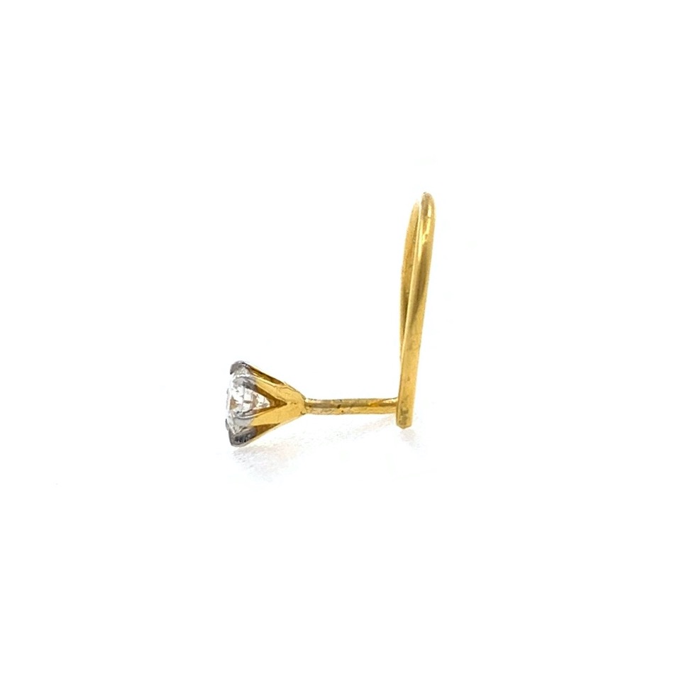 18kt / 750 yellow gold classic single 0.05 cts diamond nose pin 9NP89