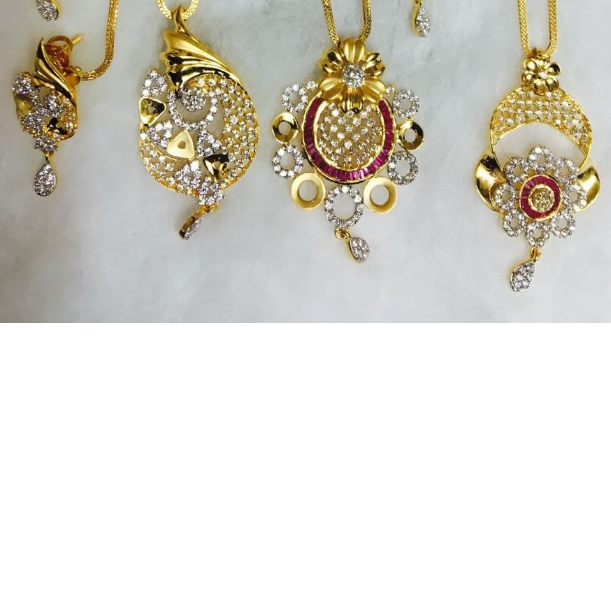 916 gold cz chain pendant set cps-0004