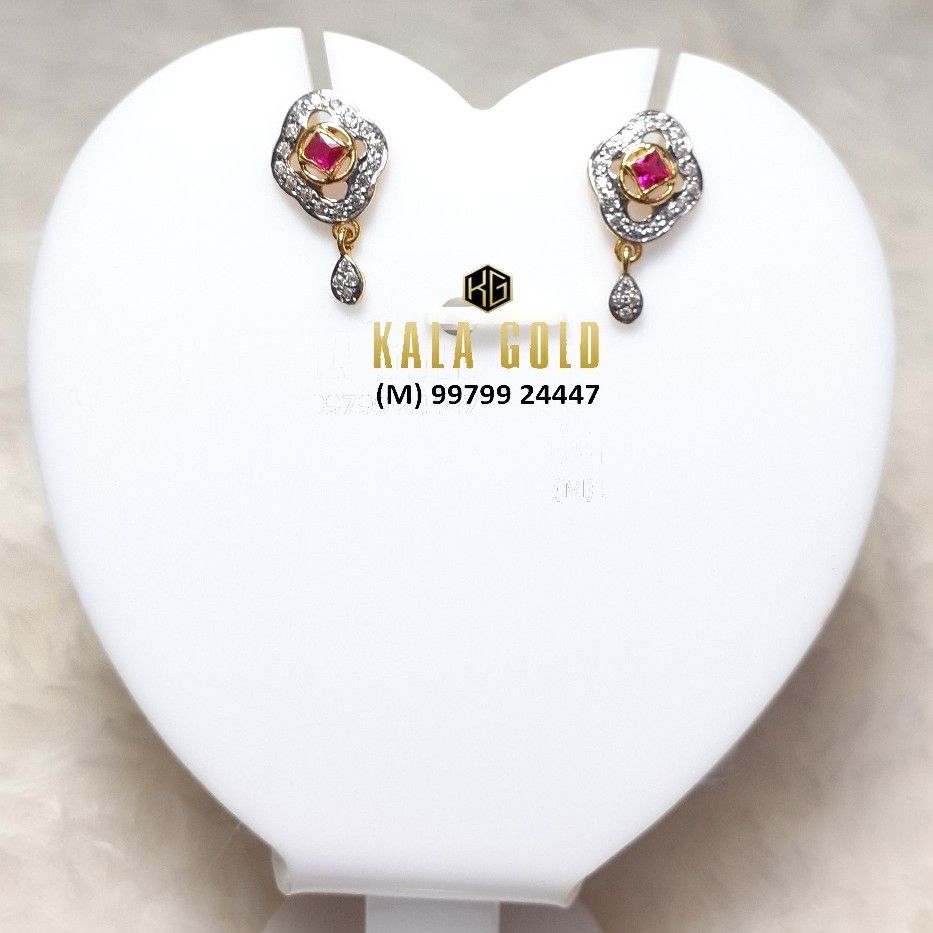 916 Red Stone CZ Earring