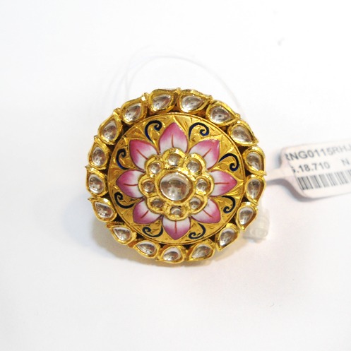22KT Gold Meenakari Ring For Bridal RHJ-5635