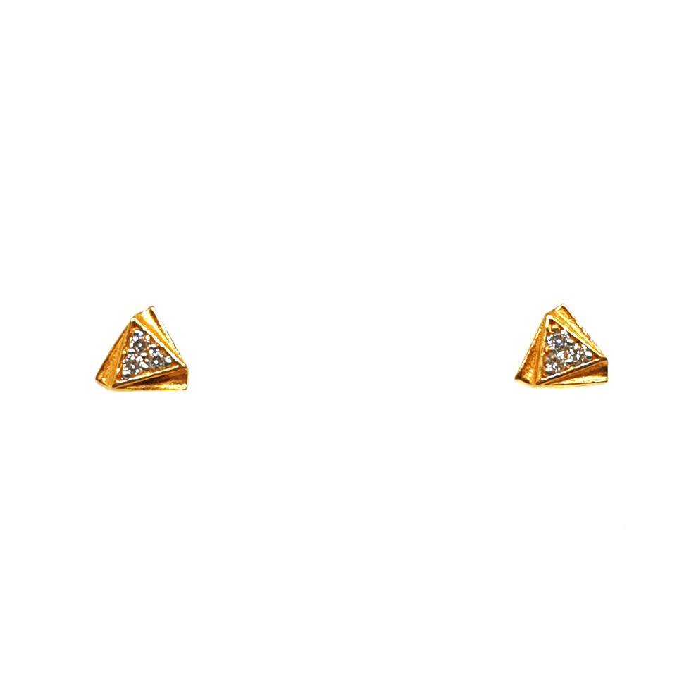 22K Gold Triangle Shaped Fancy Earrings MGA - BTG0377