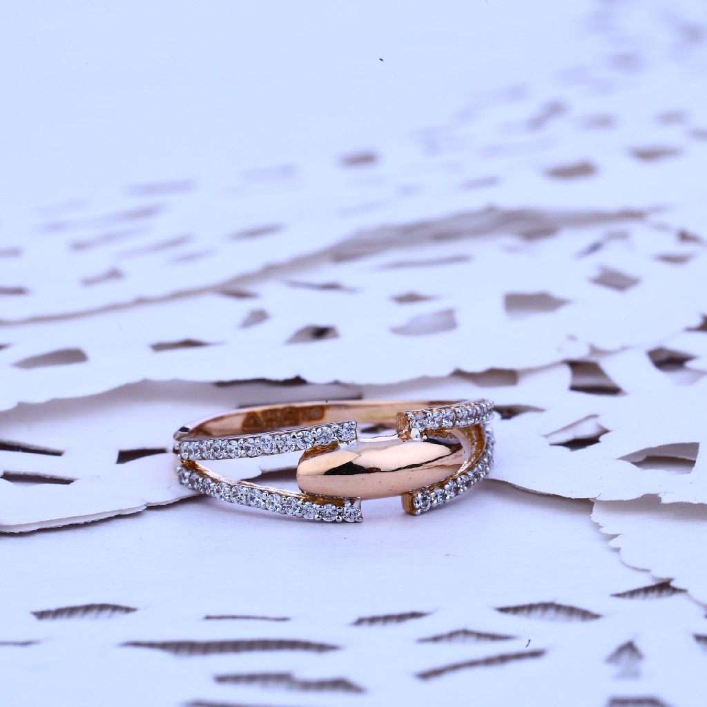 18K Rose Gold Diamond Ladies Ring-RLR150
