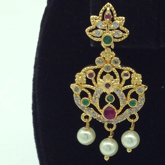 Multicolour CZ Stones Ear Hangings JER0005