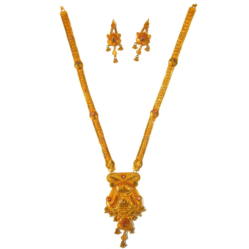 One gram gold forming necklace set mga - gfn0024