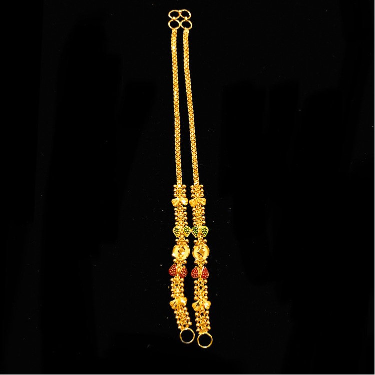 22KT Gold Fancy Colourful Earchain