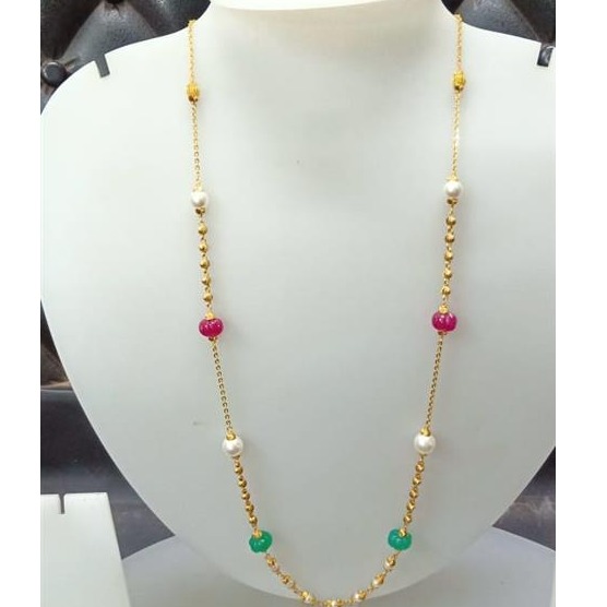Gold pearls necklace for women