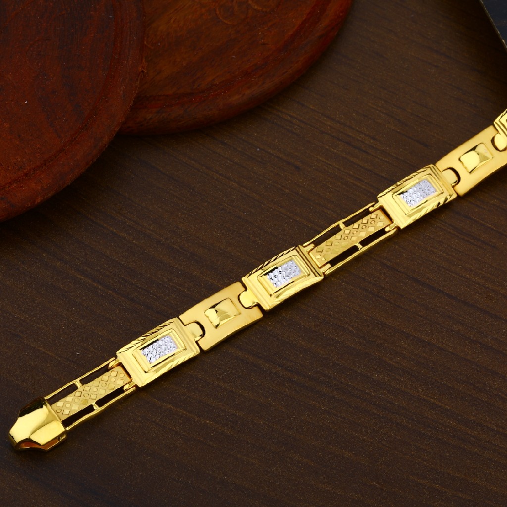 22ct mens plain fancy gold bracelet-mpb04