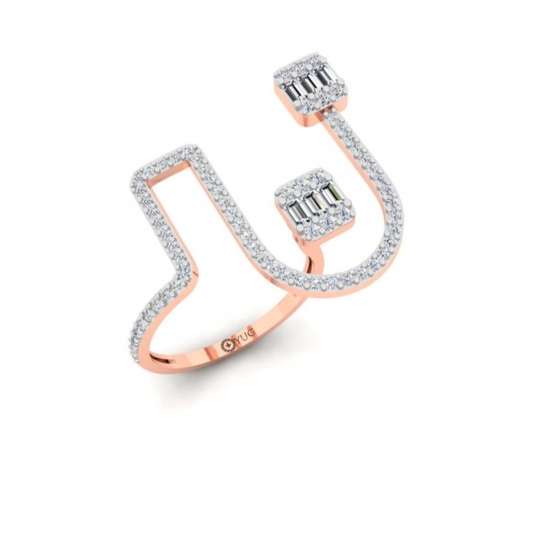 18k gold light weight fancy ring for women pj-r004