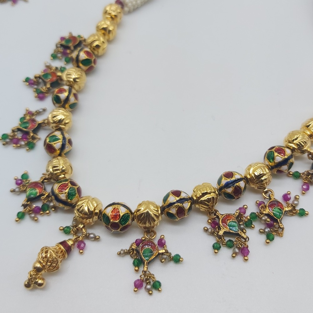 Indian traditional necklace set in jadtar