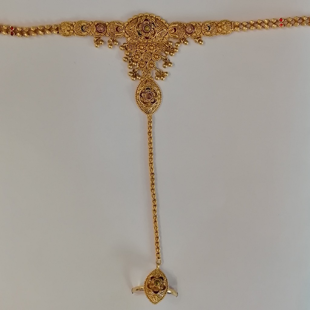 916 gold antique kalkati work hathpocha