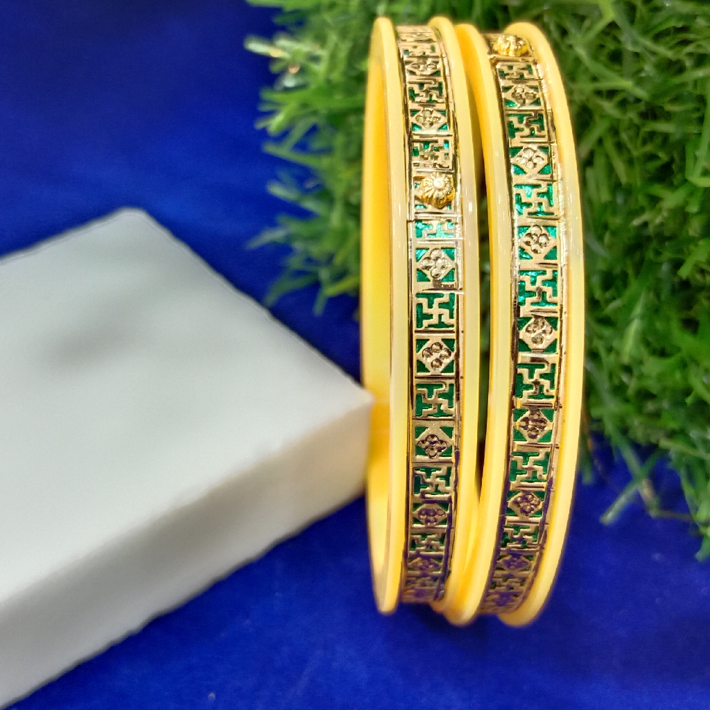 22kt fancy gold plastic Green bangle