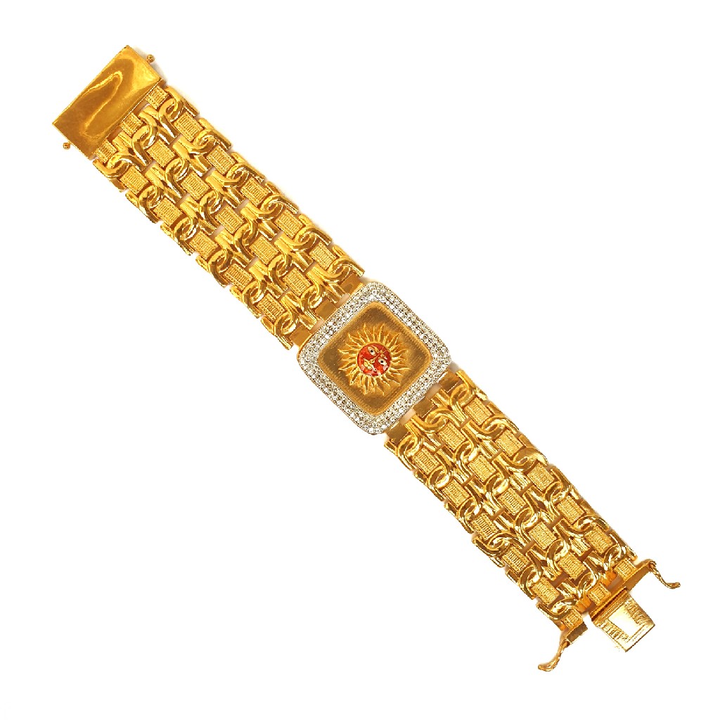 One gram gold forming surya narayan cz diamond bracelet mga - bre0025