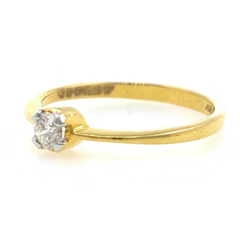18kt / 750 yellow gold classic engagement solitaire diamond ladies ring 8lr11