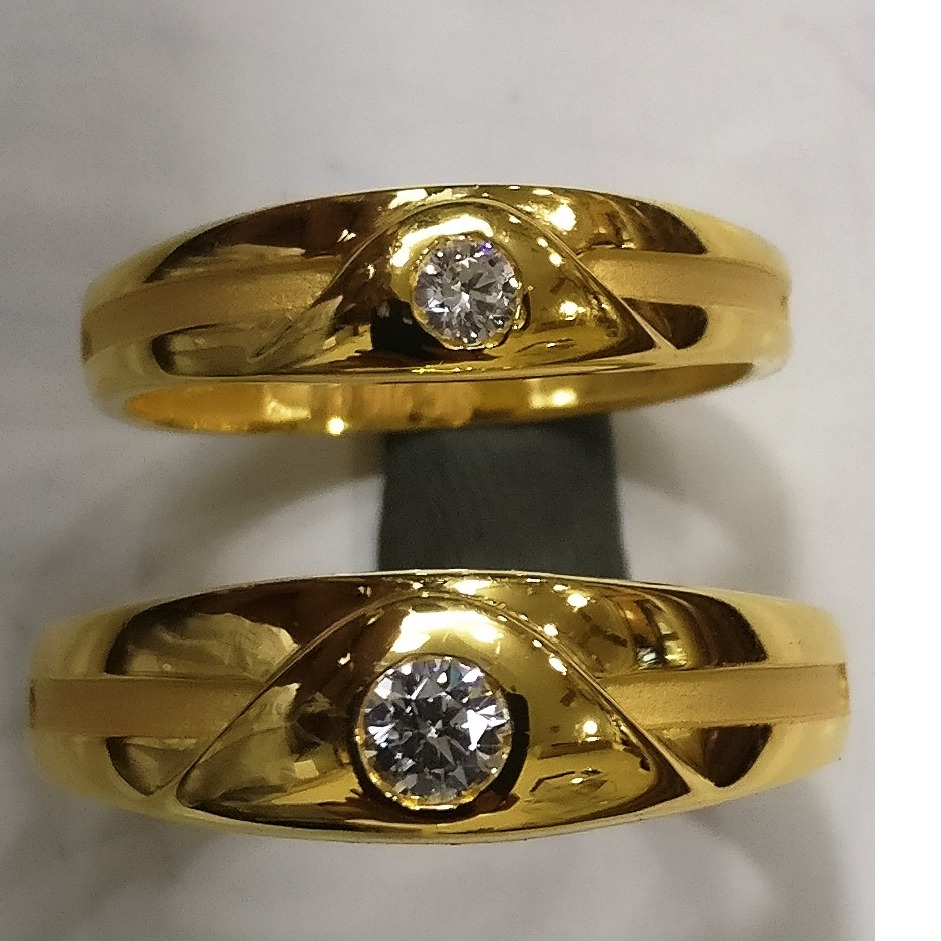 22kt gold cz casting couple set rings csr-001