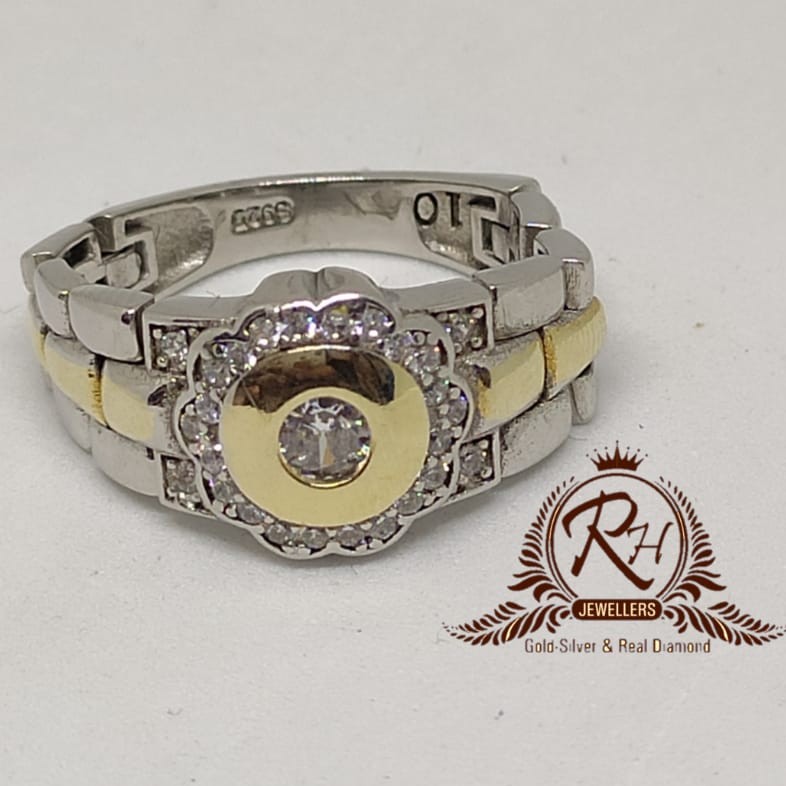 92.5 silver daimond gents rings Rh-Gr953