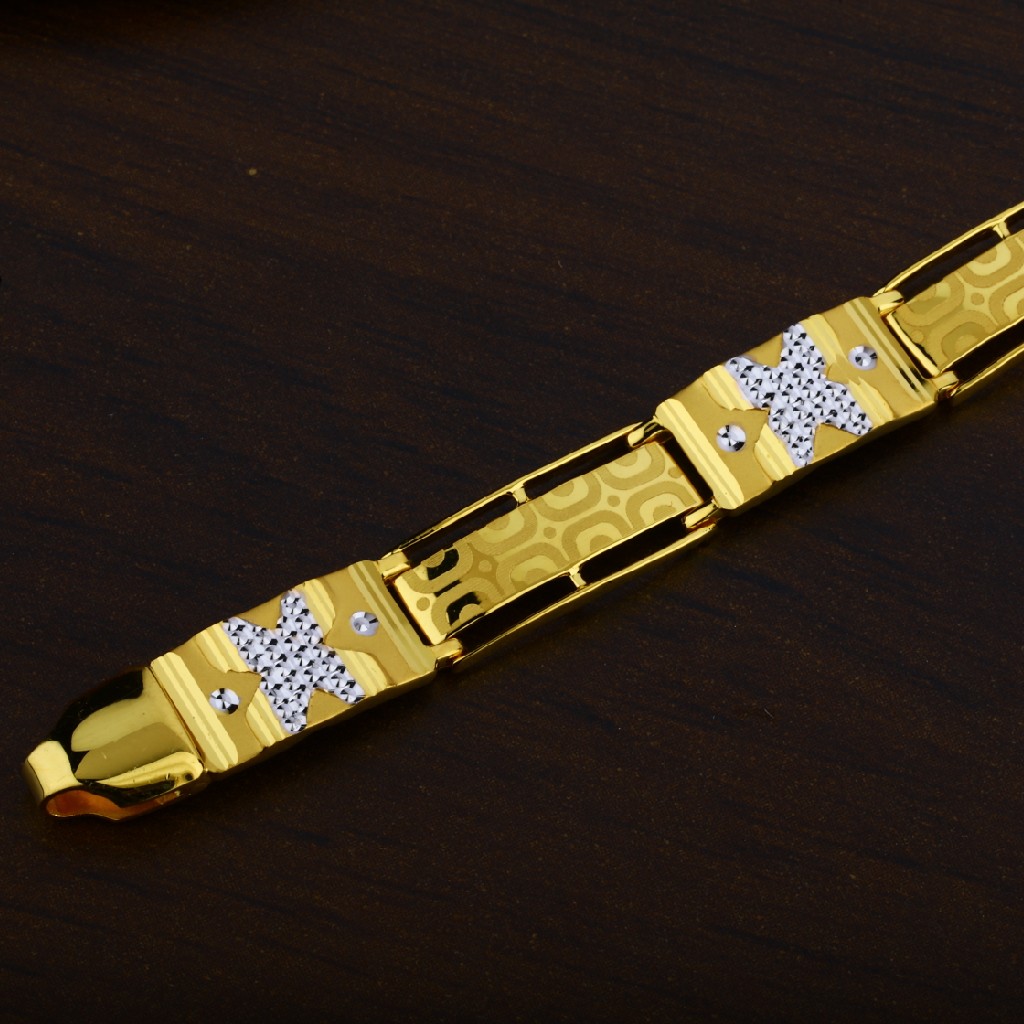 916 Mens Designer Casting Plain Gold Bracelet-MPB46