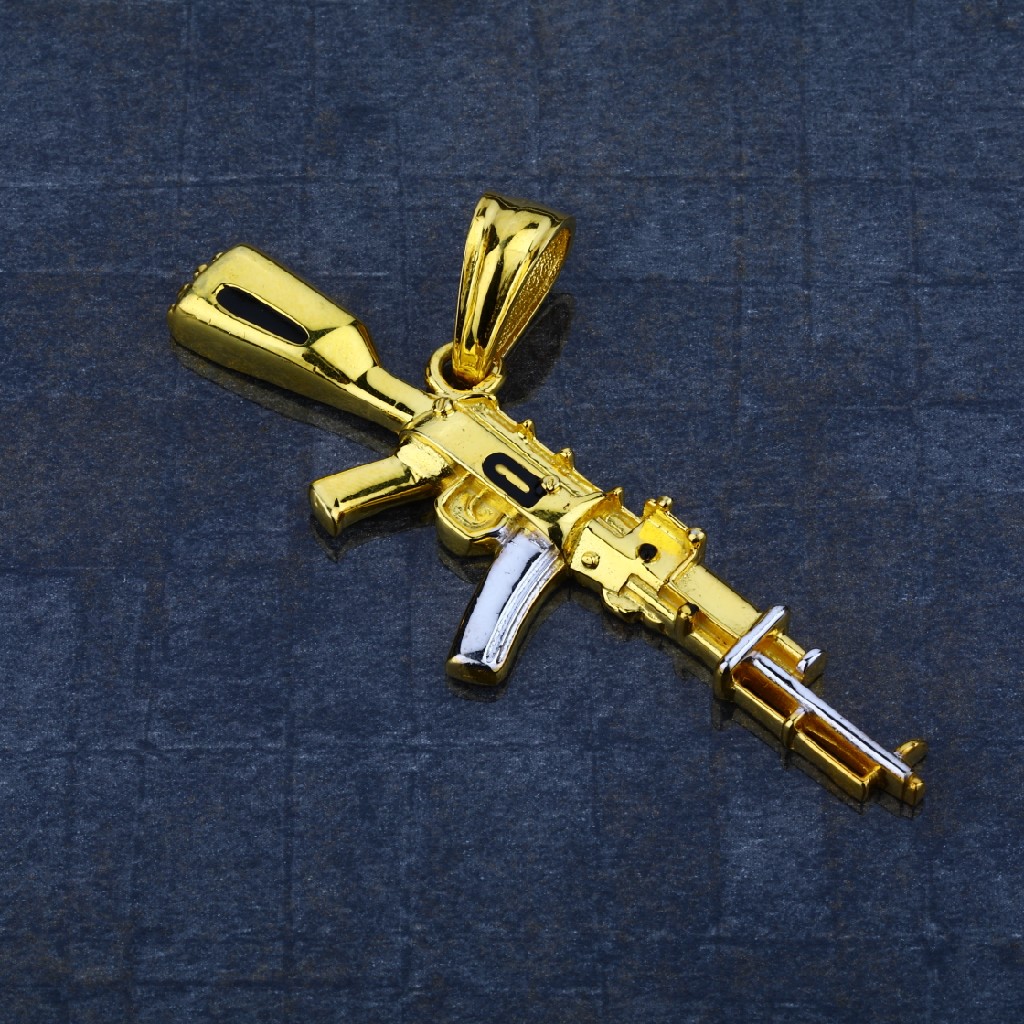 Men's Exclusive 916 Gun Gold Pendant- MHP04
