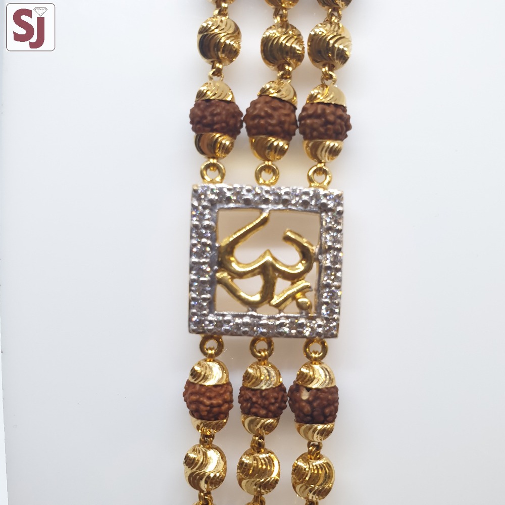 3 Line Om Rudraksh Lucky RLG-0032 Gross Weight-29.700 Net Weight-28.450