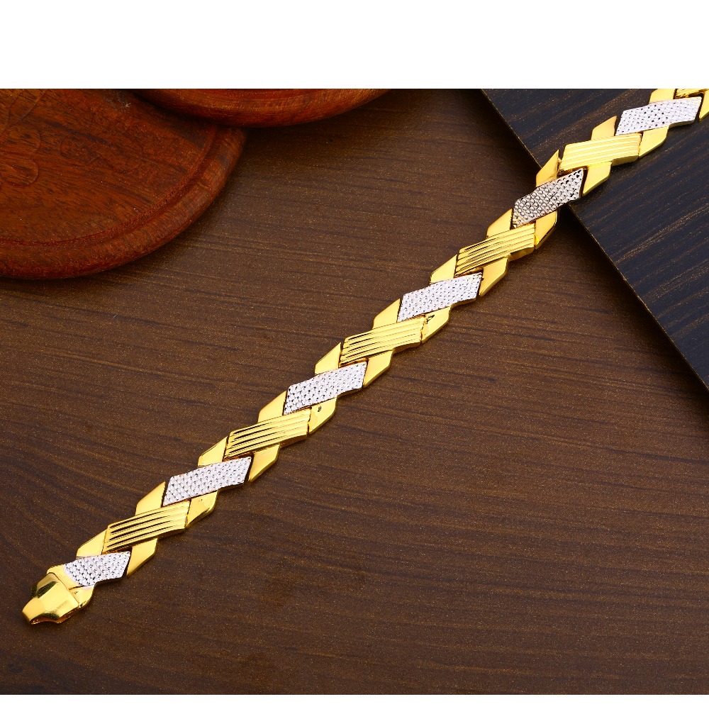916 gold men's designer plain bracelet mpb242