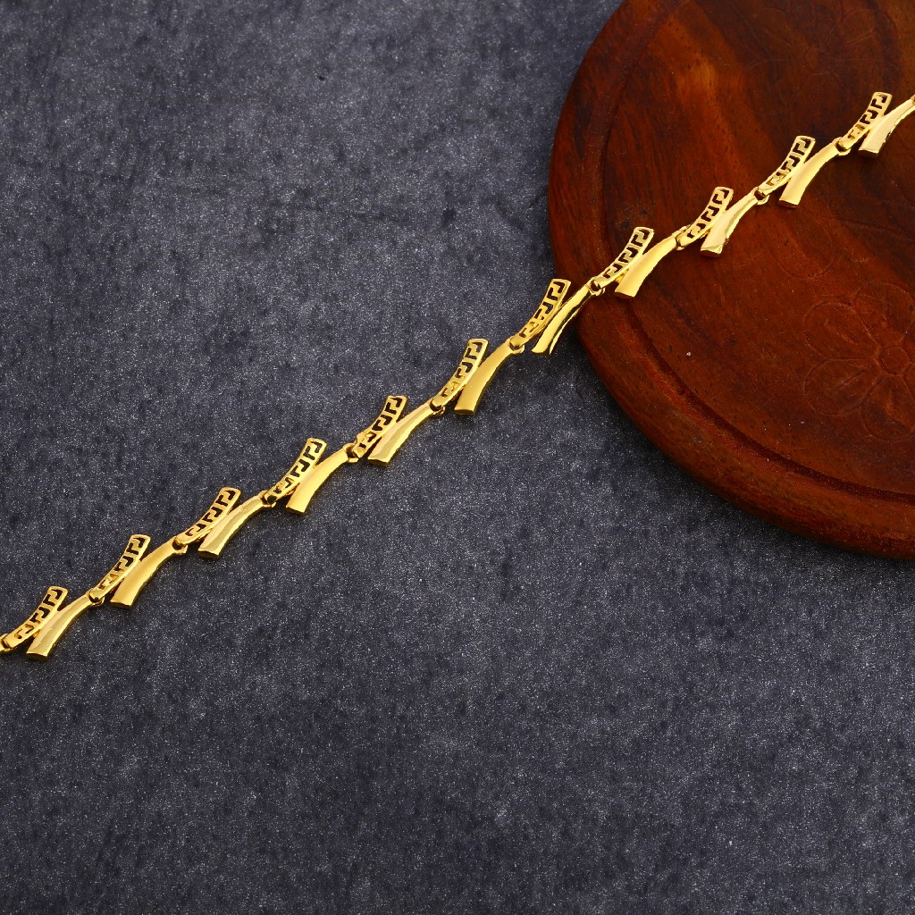 916 Gold Cz Classic Plain Bracelet LPBR52