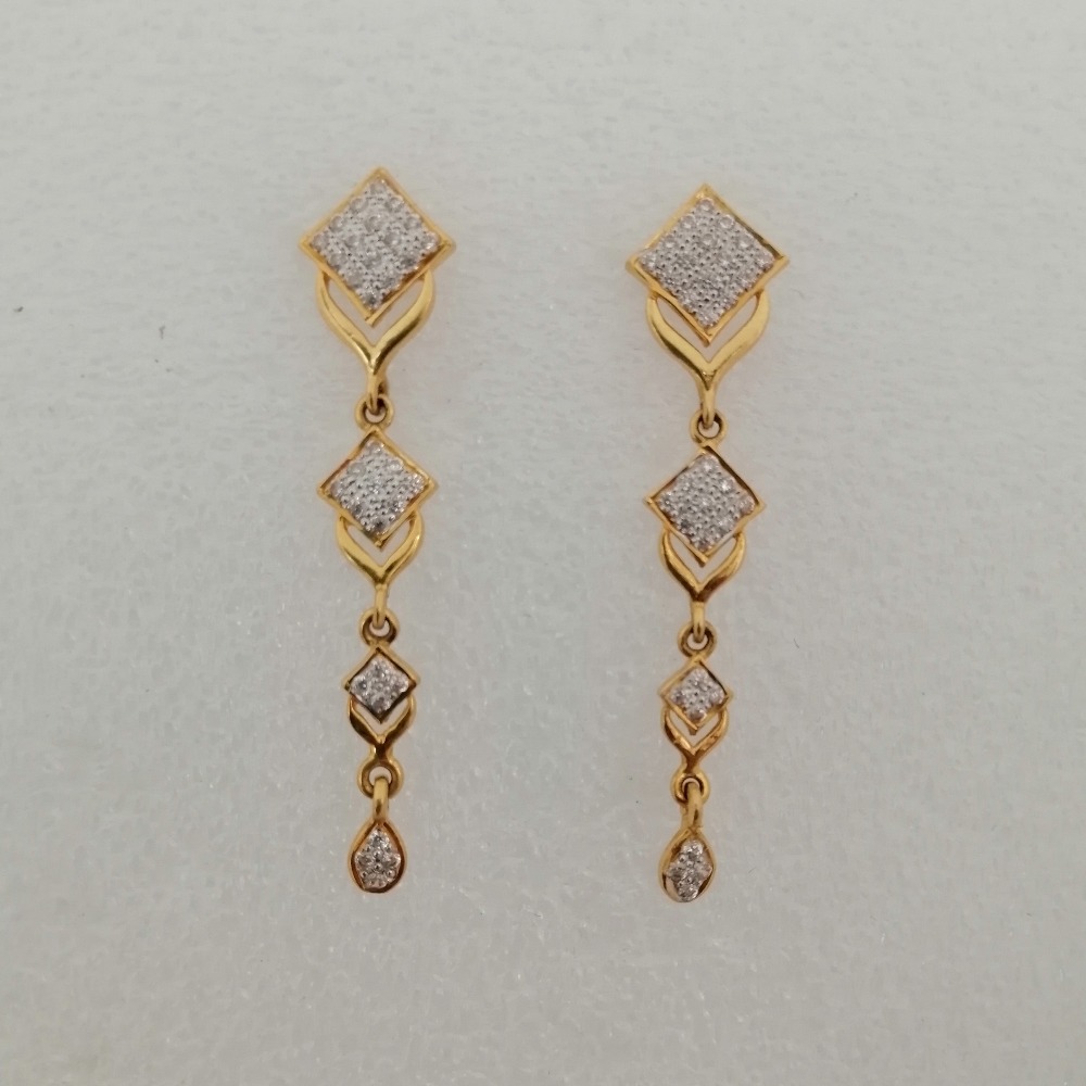 916 Gold Diamond Shape Hanging Earring VG-E11