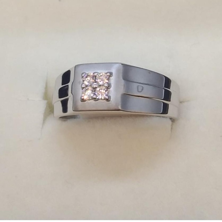 Silver elegant design hallmark ring for men's