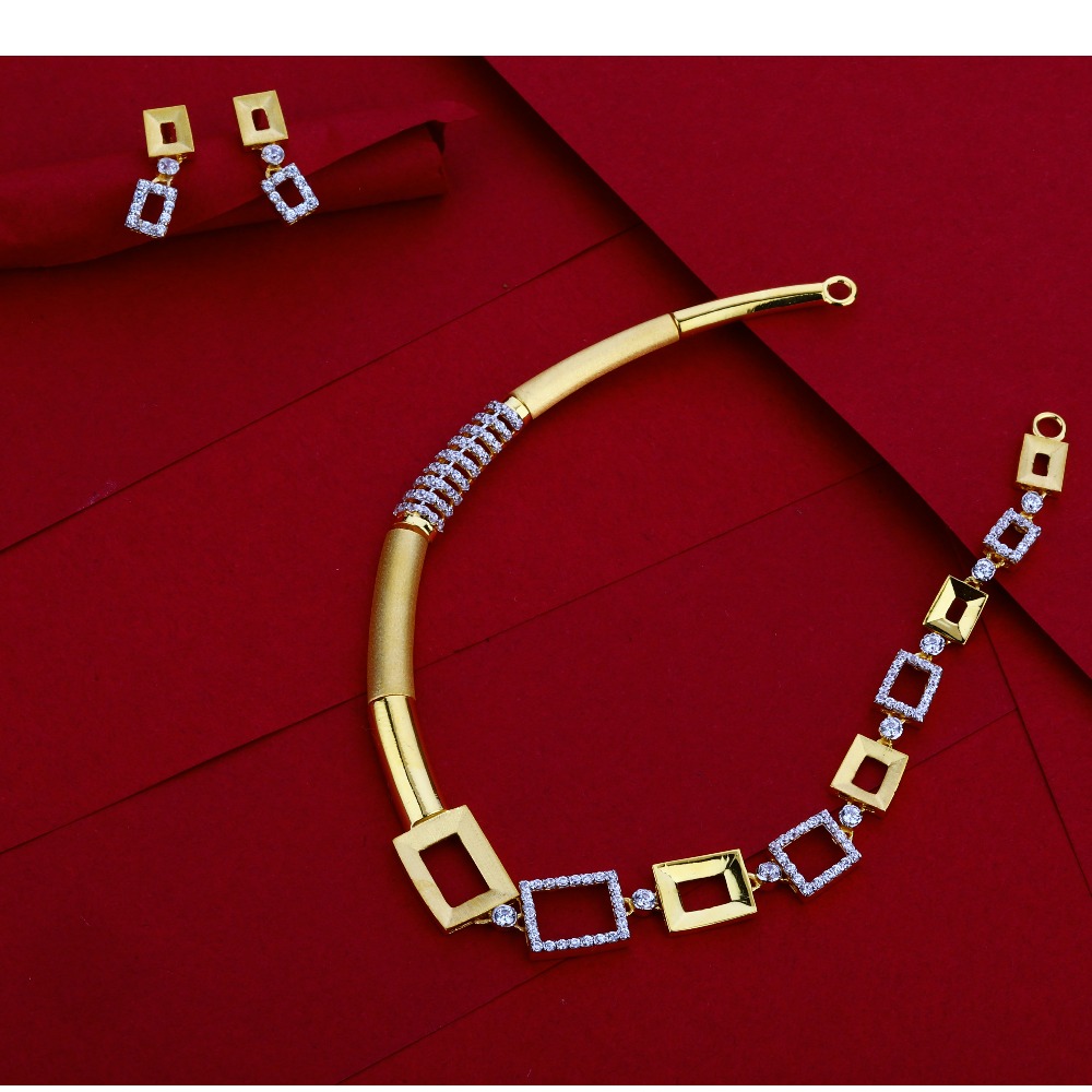 22CT Gold CZ stylish Ladies Necklace Set LN11